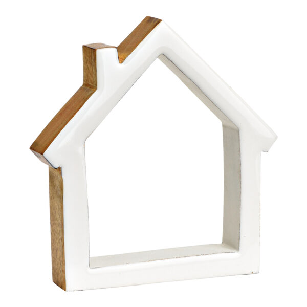 Casita de madera de mango color blanco (An./Al./Pr.) 14x15x2cm