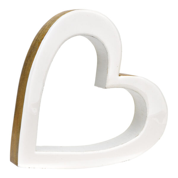 Soporte corazón madera mango blanco (An./Al./Pr.) 21x21x3cm