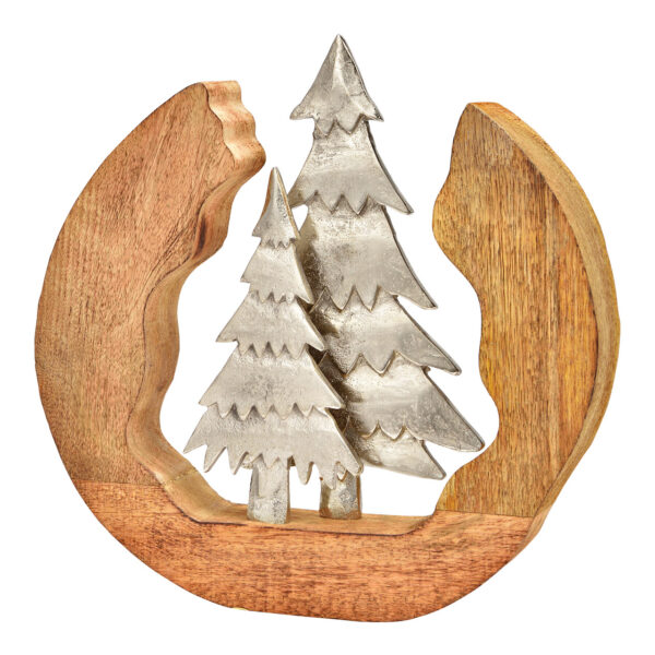 Soporte para abeto de madera de mango, metal natural (An./Al./Pr.) 30x30x5cm