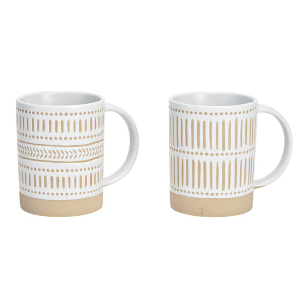 Taza de cerámica blanca, doble pared, (ancho/alto/profundidad) 13 x 11 x 8 cm