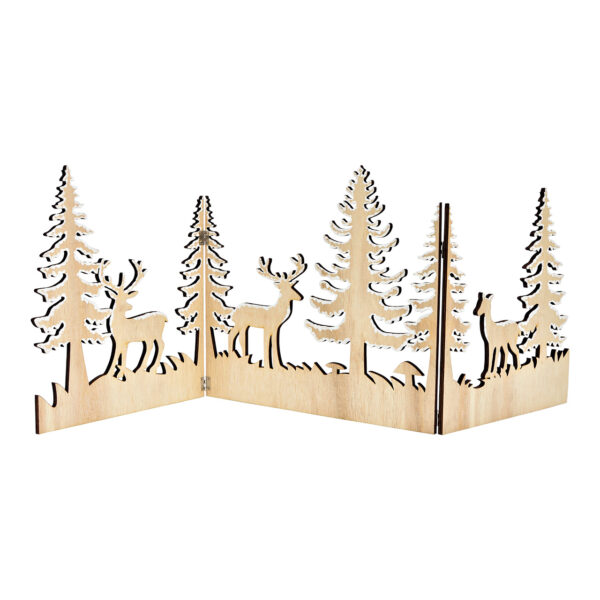 Stand bosque invernal madera natural (ancho/alto/fondo) 82x30x0,7cm