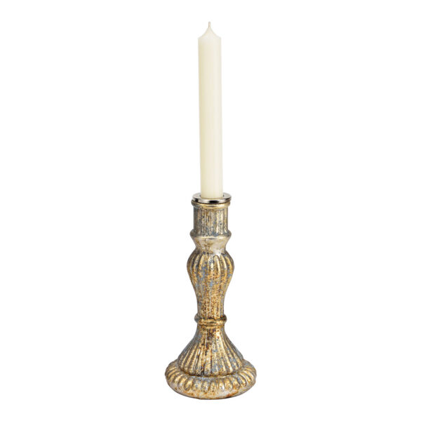 Candelabro de cristal dorado (An./Al./Pr.) 9x20x9cm