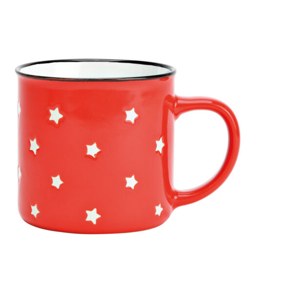 Taza de cerámica espresso estrella roja (ancho/alto/profundidad) 9x8x9cm
