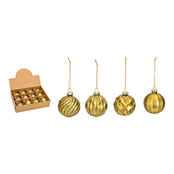 Bola de cristal navideña dorada de 4 piezas, Ø6cm