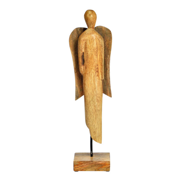 Soporte ángel madera de mango natural (An./Al./Pr.) 13x45x10cm