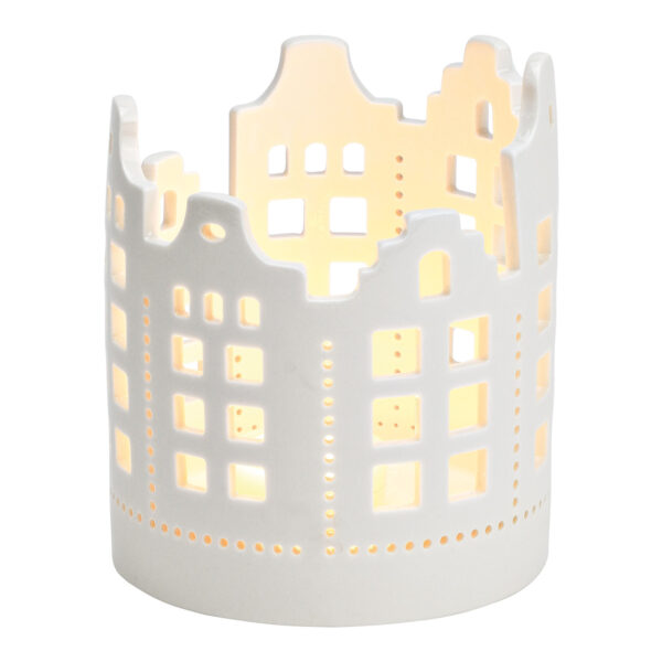 Faro de viento para casita de porcelana blanca (An./Al./Pr.) 10x14x10cm