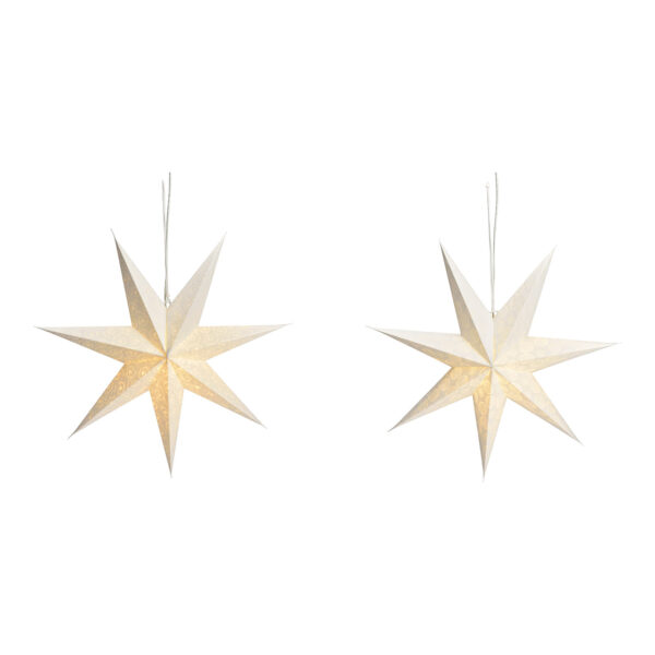 Estrella luminosa 7 puntas papel/cartón blanco 2 surtido Ø60cm