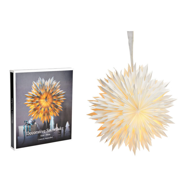 Copo de nieve luminoso de papel/cartón blanco Ø50cm