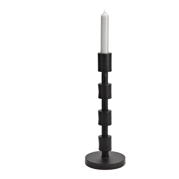 Candelabro de metal negro (An./Al./Pr.) 11x32x11cm