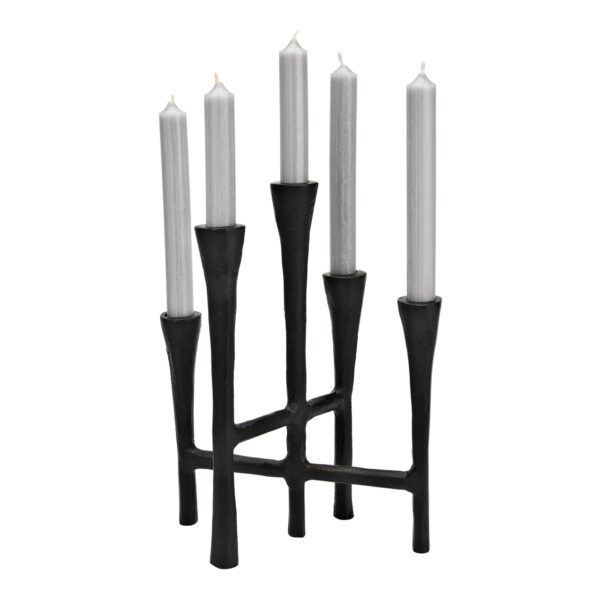 Portavelas para velas 5s metal negro (An/Al/Pr) 23x29x15cm