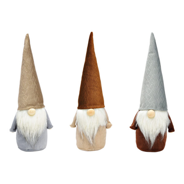 Gnomo de tela beige, marrón, gris, 3 surtido, (ancho/alto/profundidad) 7x29x7cm