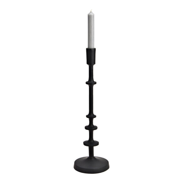 Candelabro de metal negro (An./Al./Pr.) 12x42x12cm