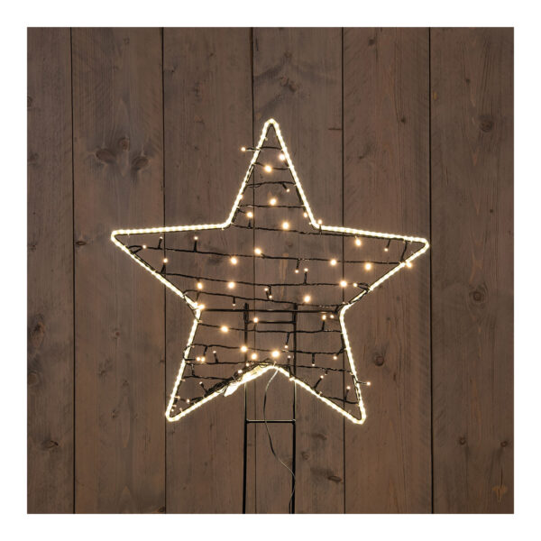 Enchufe estrella con luz 240s LED blanco cálido metal negro (H) 30cm