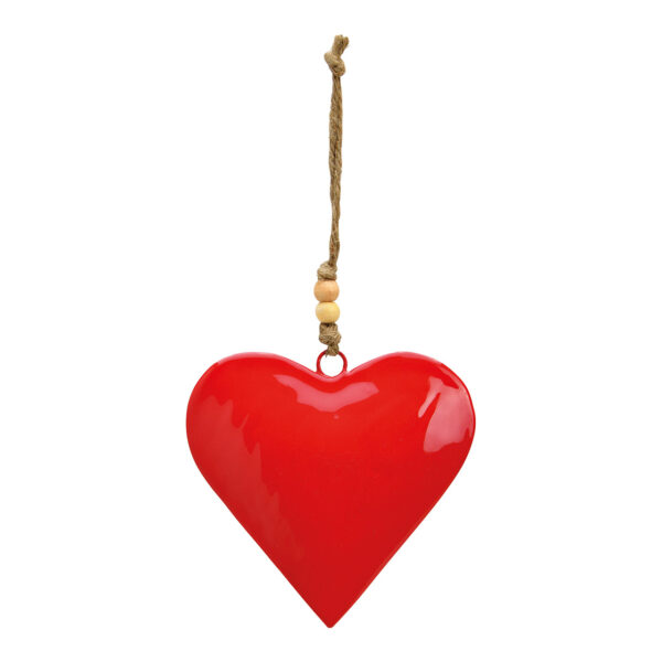 Para colgar corazón de metal rojo (An/Al/Pr) 12x12x2cm