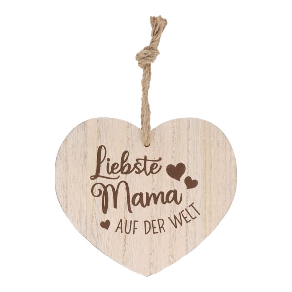 Para colgar corazón, Liebste Oma auf der Welt, de madera, naturaleza, 18x16x1,5cm