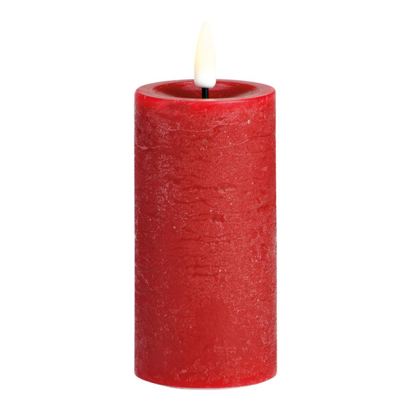 Vela LED burdeos con temporizador por mando a distancia de cera (An/Al/Pr) 5x10x5cm