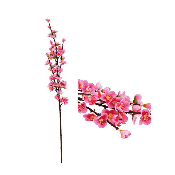 Rama de flor de ciruelo artificial de plástico rosa (alto) 80 cm
