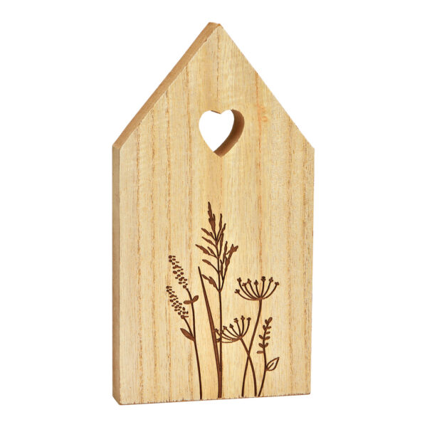 Prados de flores para casa, decoración de madera natural (An./Al./Pr.) 12 x 23 x 2 cm