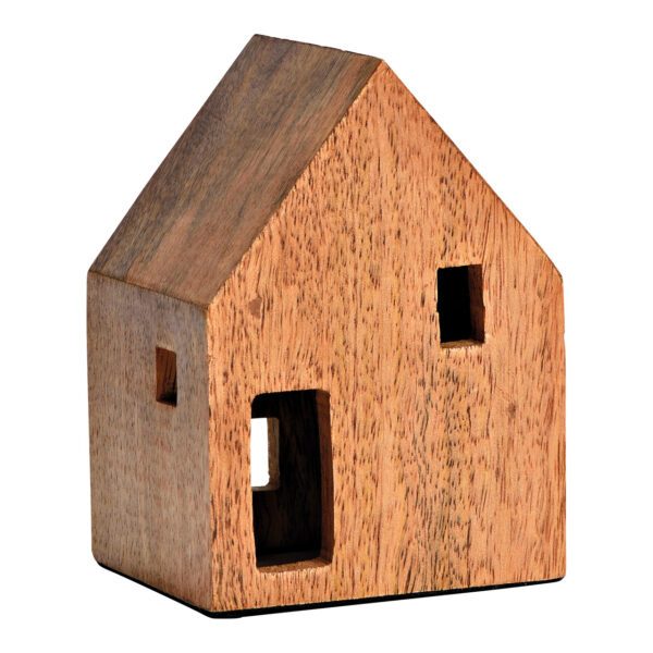 Casa de madera de mango marrón (An./Al./Pr.) 9x12x8cm