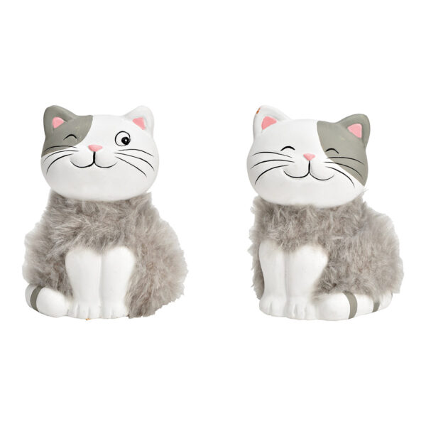 Gato de arcilla gris, 2 surtido, (An./Al./Pr.) 7x10x6cm