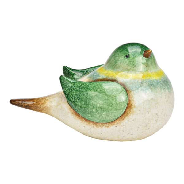 Pájaro de cerámica naturaleza, verde (An./Al./Pr.) 27x18x15cm