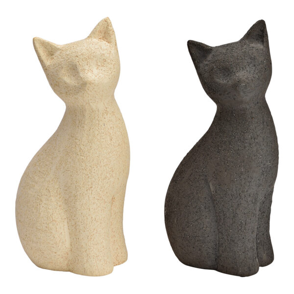 Gato de cerámica beige, negro, 2 surtido, (ancho/alto/profundidad) 15x30x12cm