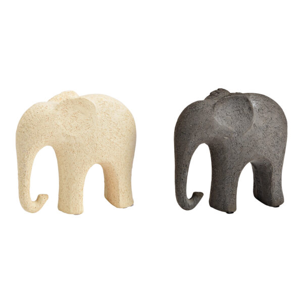 Elefante de cerámica beige, negro, 2 surtido, (ancho/alto/profundidad) 16 x 14 x 7 cm