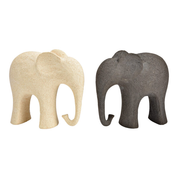 Elefante de cerámica beige, negro, 2 surtido, (ancho/alto/profundidad) 23x21x10cm