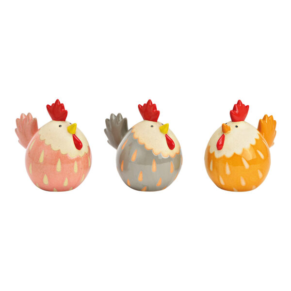 Pollo de cerámica de colores, 3 surtido (ancho/alto/profundidad) 18 x 16 x 12 cm