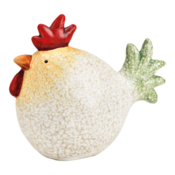 Pollo de barro colorido (An./Al./Pr.) 16x14x8cm