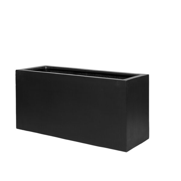 Maceta de fibra de piedra negra (An./Al./Pr.) 100x50x40cm