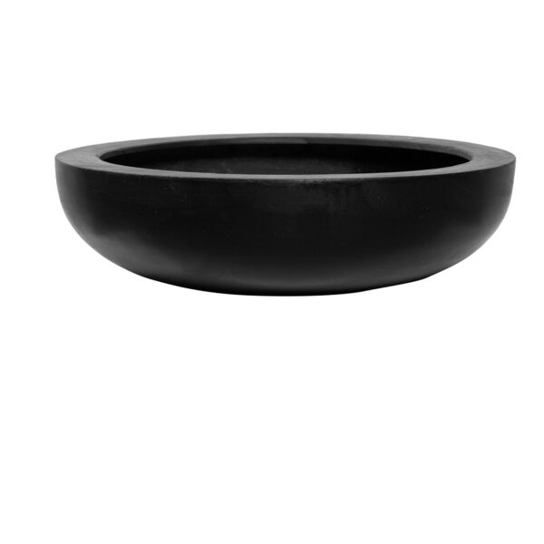 Maceta de fibra de piedra negra (An./Al./Pr.) 34x10x34cm