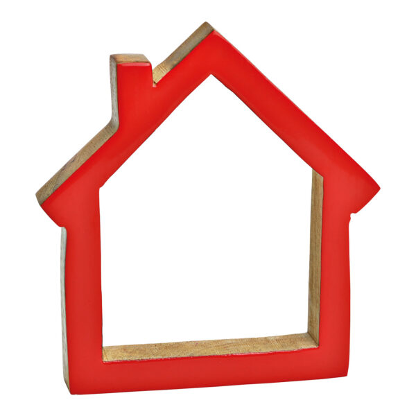 Casa de madera de mango de color rojo (An./Al./Pr.) 19x20x2cm