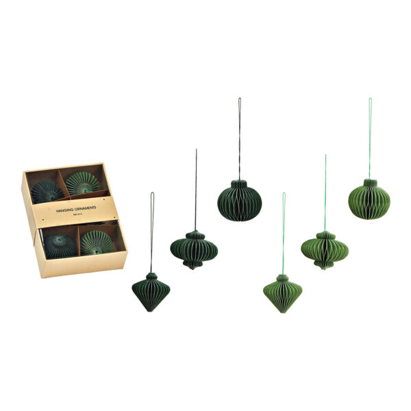 Para colgar Honeycomb set de 6, de papel/cartón verde, 3 surtido, (An/Al/Pr) 10x13x4cm Ø4cm