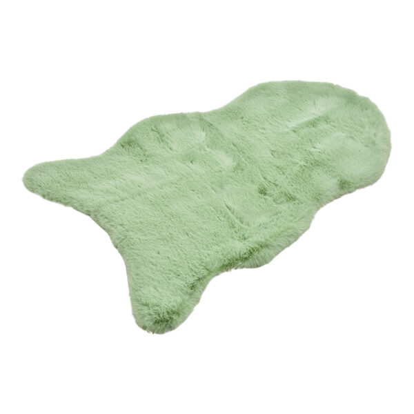 Piel de conejo artificial de poliéster color menta (An./Al./Pr.) 80 x 50 x 2 cm