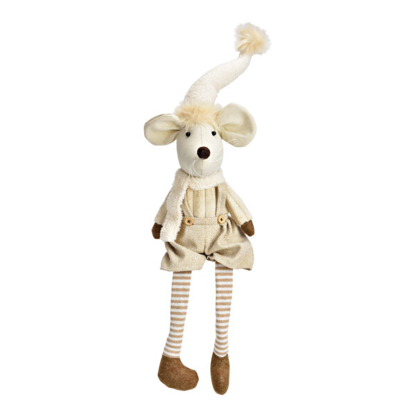 Taburete Edge Winter Mouse de tejido beige (ancho x alto x fondo) 15 x 47 x 19 cm