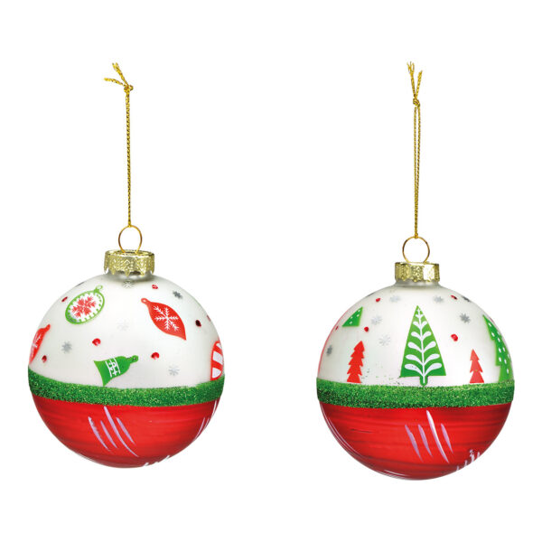 Bola navideña, Para colgar y decoración de abeto de cristal de colores, 2 surtido, Ø8cm