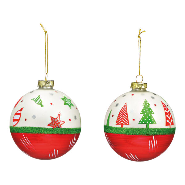 Bola navideña, Para colgar y decoración de abeto de cristal de colores, 2 surtido, Ø10cm