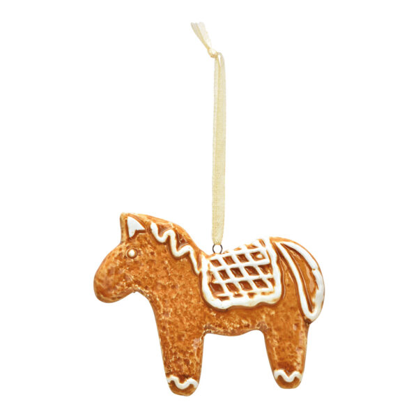 Para colgar de porcelana color marrón con forma de caballo de jengibre (ancho x alto x profundidad) 87 x 8 x 1 cm