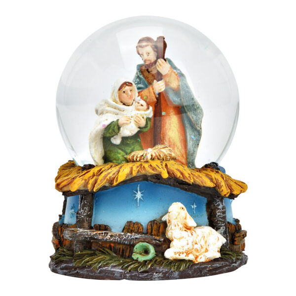 Bola de nieve para belén de policristal de colores (ancho x alto x profundidad) 7 x 9 x 7 cm