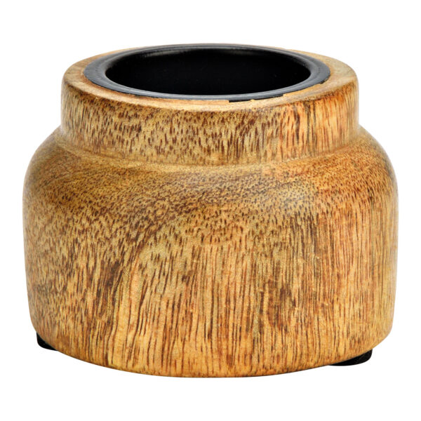 Portavelas de madera de mango natural (ancho/alto/profundidad) 6x8x6cm