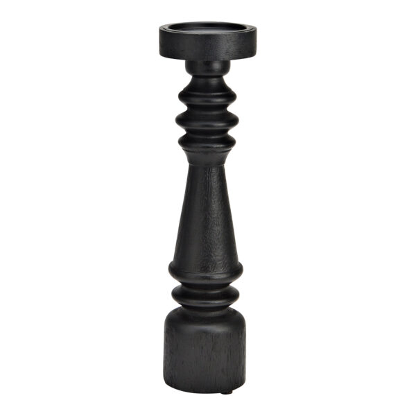 Candelabro de madera de mango negro (An./Al./Pr.) 10x39x10cm