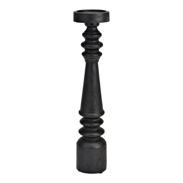 Candelabro de madera de mango negro (An./Al./Pr.) 10x45x10cm