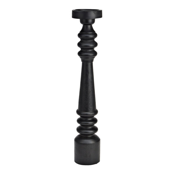 Candelabro de madera de mango negro (An./Al./Pr.) 10x53x10cm