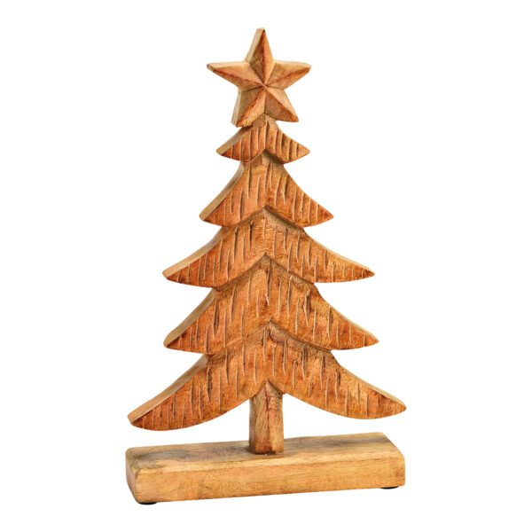 Soporte de abeto de madera de mango natural (An./Al./Pr.) 19x30x6cm