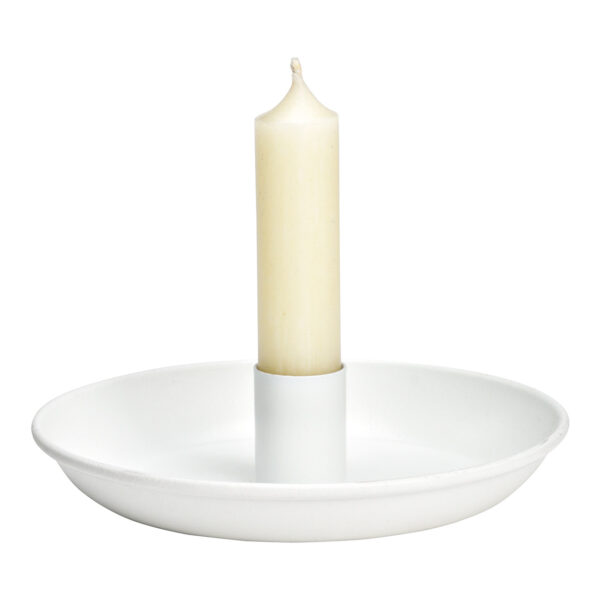 Candelabro de metal blanco (An./Al./Pr.) 14x2x14cm