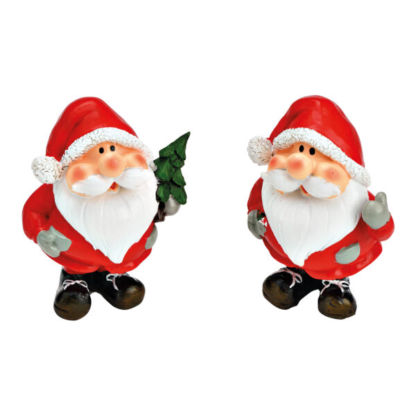 Papá Noel de poliéster rojo, doble cara, 6 x 8 x 4 cm (ancho x alto x profundidad)