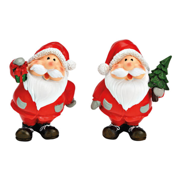 Papá Noel de poliéster rojo, doble cara, 7 x 10 x 6 cm (ancho x alto x profundidad)
