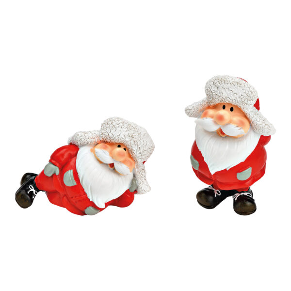 Papá Noel de poliéster rojo, doble cara, 7 x 10 x 6 cm (ancho x alto x profundidad)