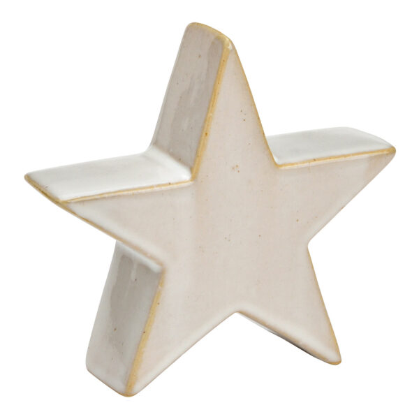 Estrella de cerámica blanca (An./Al./Pr.) 13x12x4cm